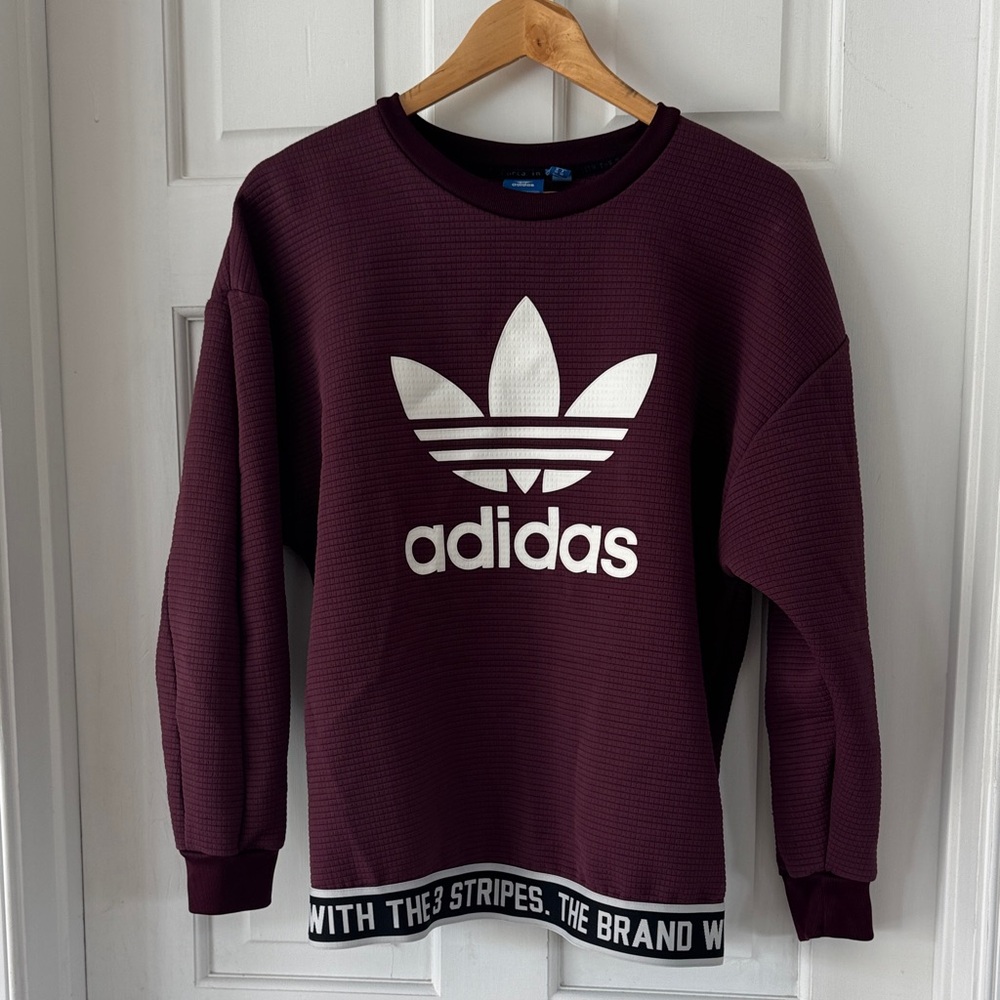 Adidas Maroon Crewneck with Iconic Logo